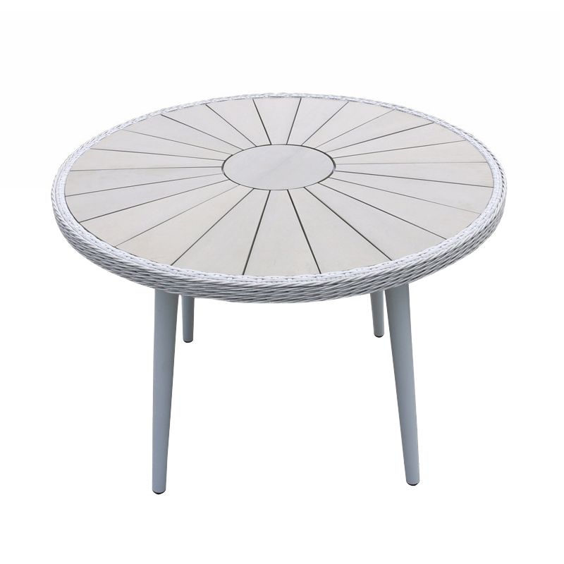 Light Gray Boho Dining Table Set 1/3/5/7 Pcs Rattan Dining Set