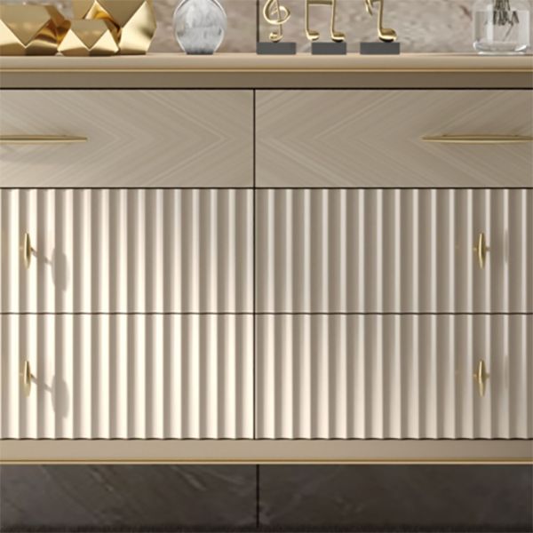 Wooden Storage Chest Dresser Glam Storage Chest with 6 Drawers