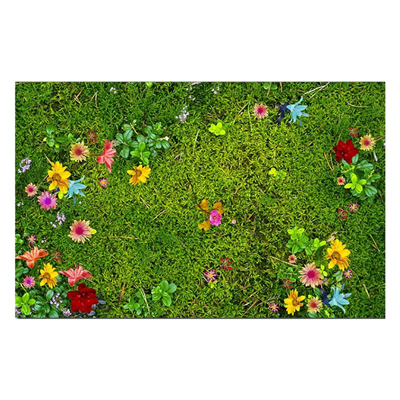 Yellow Modern Carpet Polyester Sunflower Carpet Stain Resistant Carpet for Living Room