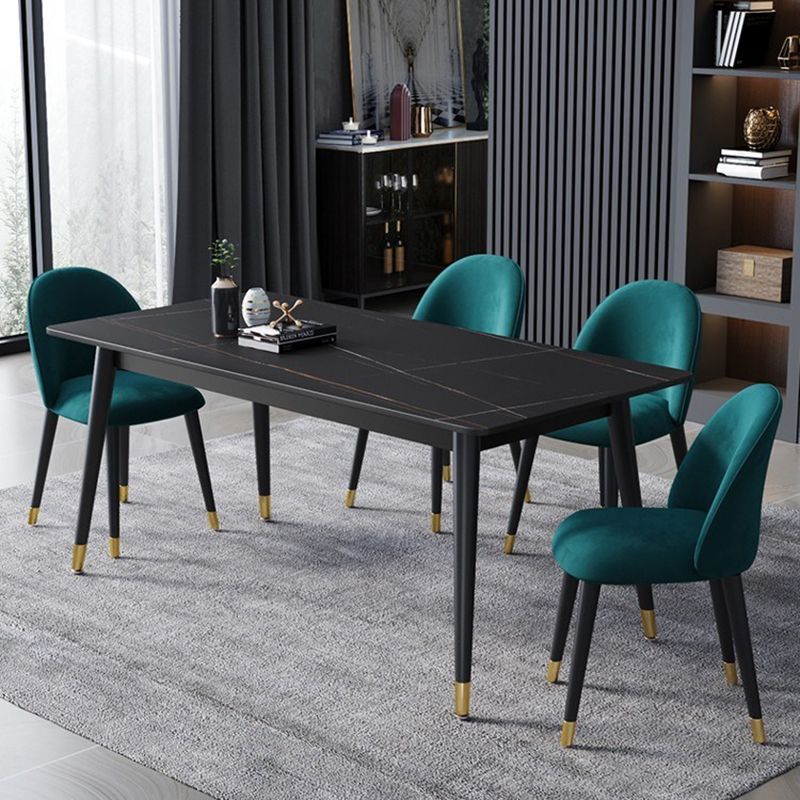 Rectangle 4 Legs Dining Table Modern Dining Room Table of Sintered Stone
