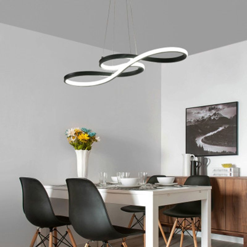 Metal Spiral Hanging Pendant Light Contemporary Style LED Pendant Lighting for Dinning Room