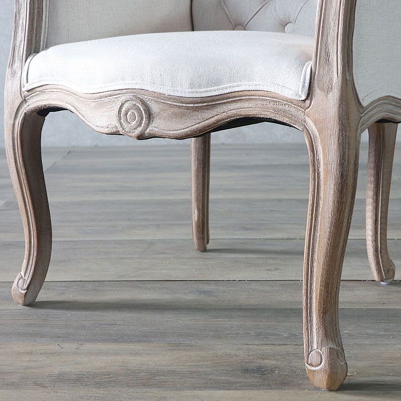 Matte Finish Solid Back Chair Farmhouse Coffee Shop Fabric Arm Chair