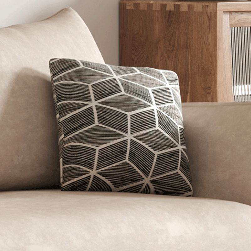 Convertible Faux Leather Sofa Bed Contemporary Square Arm Sofa Bed in Beige