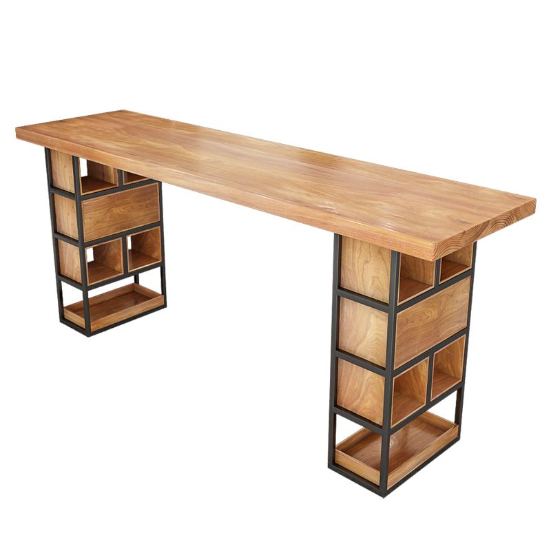 Contemporary Solid Wood Bar Table Set 1/4 Pcs Rectangle Bar Table and Backless Stools