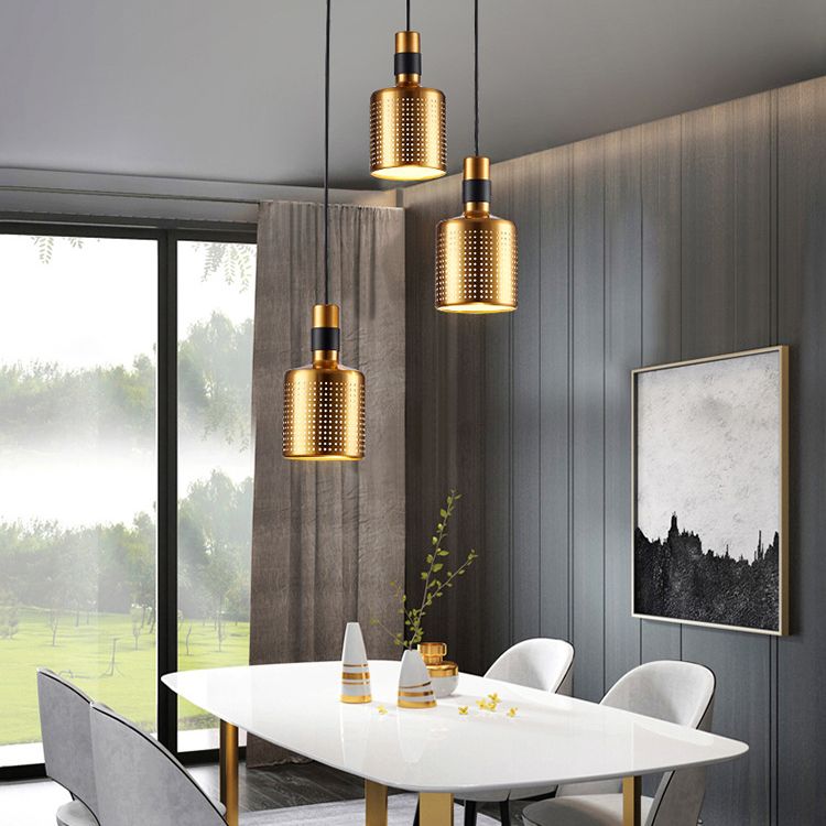 Gold Plated 3-Light Pendant Light Post-modern Metal Hanging Light Fixture for Dining Room