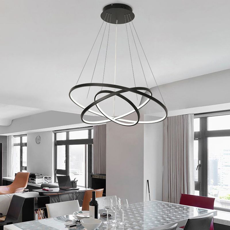 Lámparas de metal múltiples lámparas colgantes capas de estilo colgante de estilo moderno
