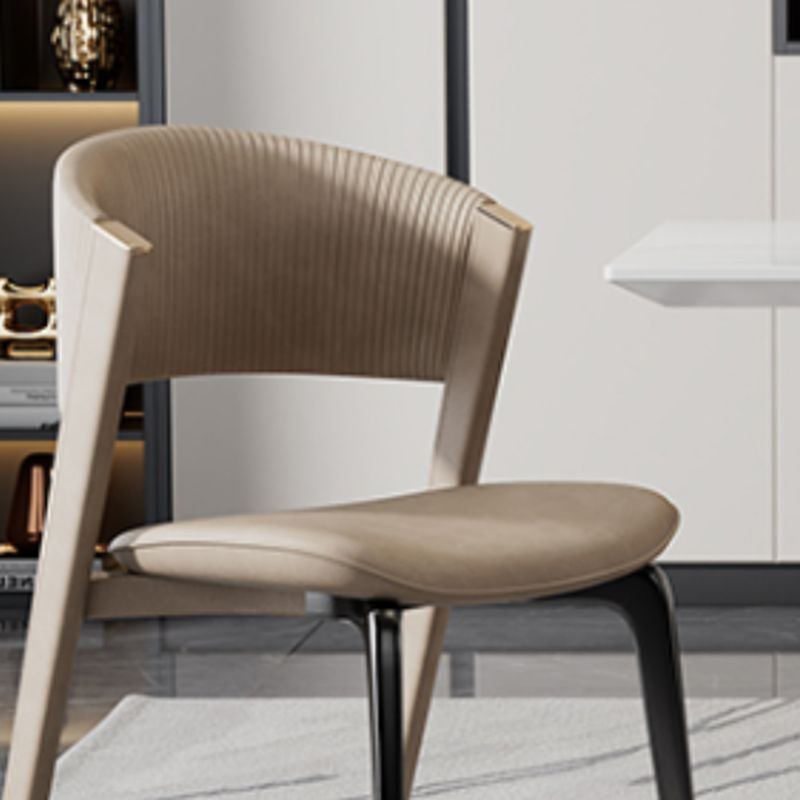 Open Back Dining Accent Chair Upholstered Dining Room Chair for Home