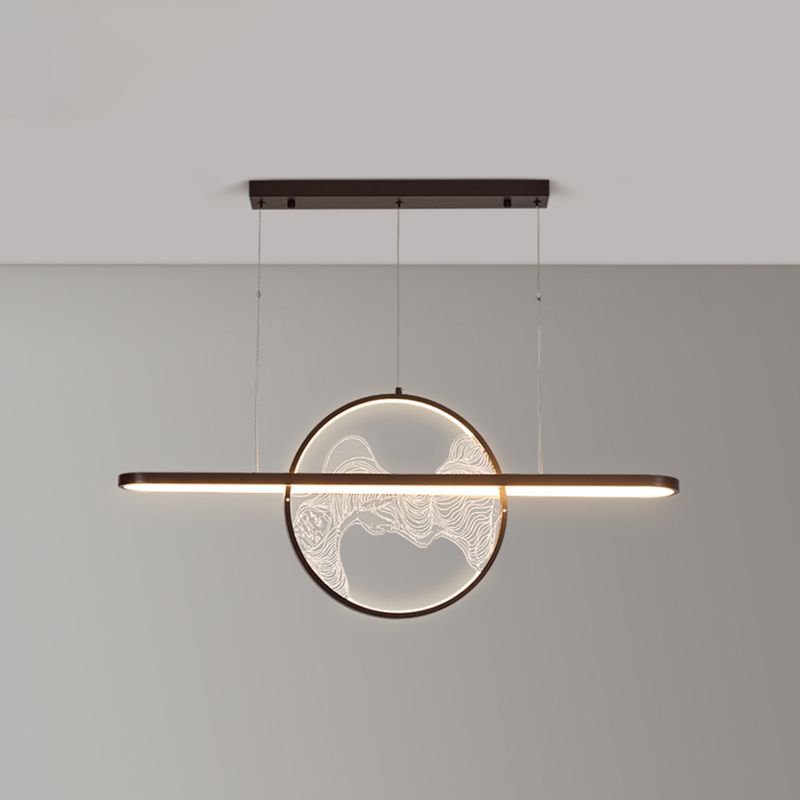 Modern Geometric Pendant Lighting Metal 2-Light Island Pendant Lights