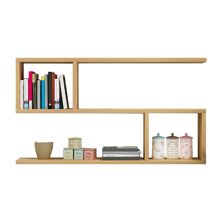 Modern Style Geometric Bookshelf, 2/3-shelf Wall Mounted Engineered Wood Bookcase