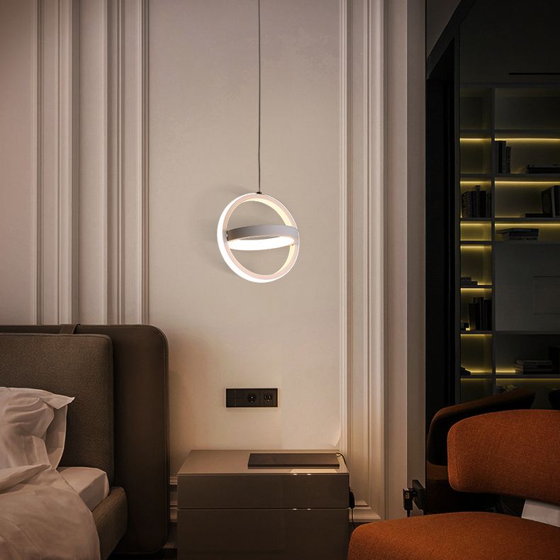 Geometrical Shape LED Pendant Lamp Modern Minimalist Metal Hanging Lamp for Living Room