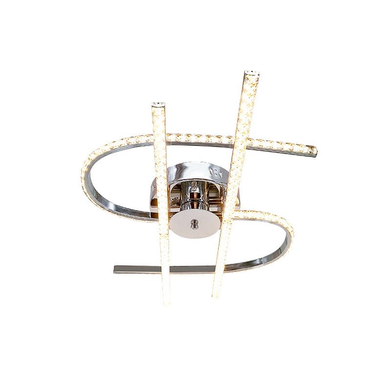 Segno di carico da dollaro illuminazione a soffitto LED cristallino sfaccettato Semi-filo in acciaio inossidabile, luce calda/bianca
