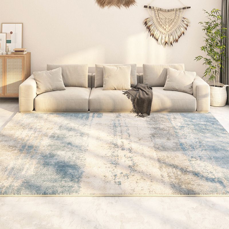 Beige Graphic Rug Polyester Modern Indoor Rug Washable Rug for Living Room