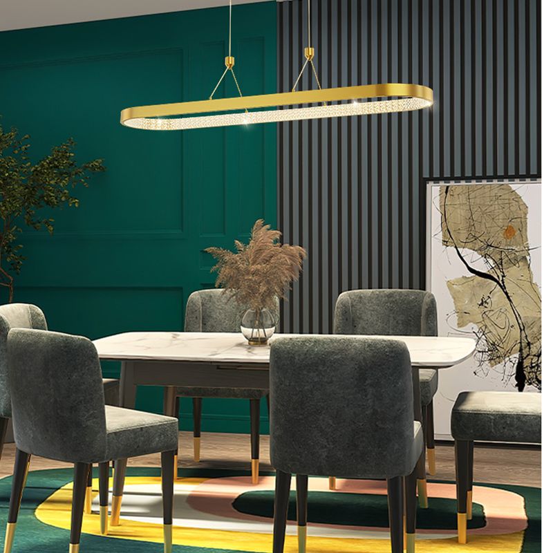 Luz de la isla contemporánea de metal ovalado 1 luces de araña de la isla de la luz para la cocina