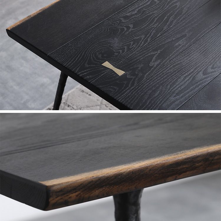 4-foot Oak Solid Wood Industrial Rectangle Dining Table for Dining Room