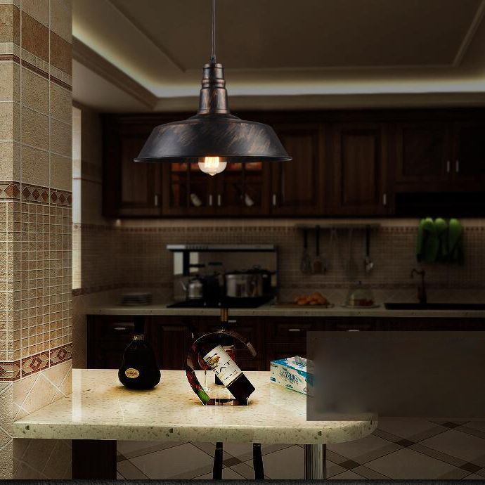 Retro industriële flesdop schaduw hanger licht metaal 1 lichte restaurant hangluchting