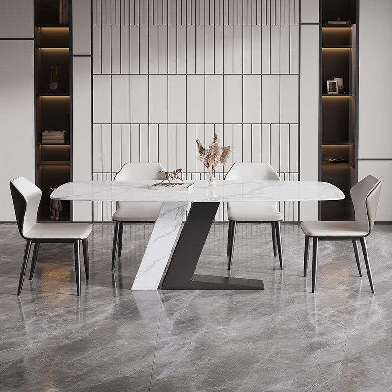 Contemporary Dining Set 1/4/5/7 Pcs Dining Table Set with Sintered Stone Top