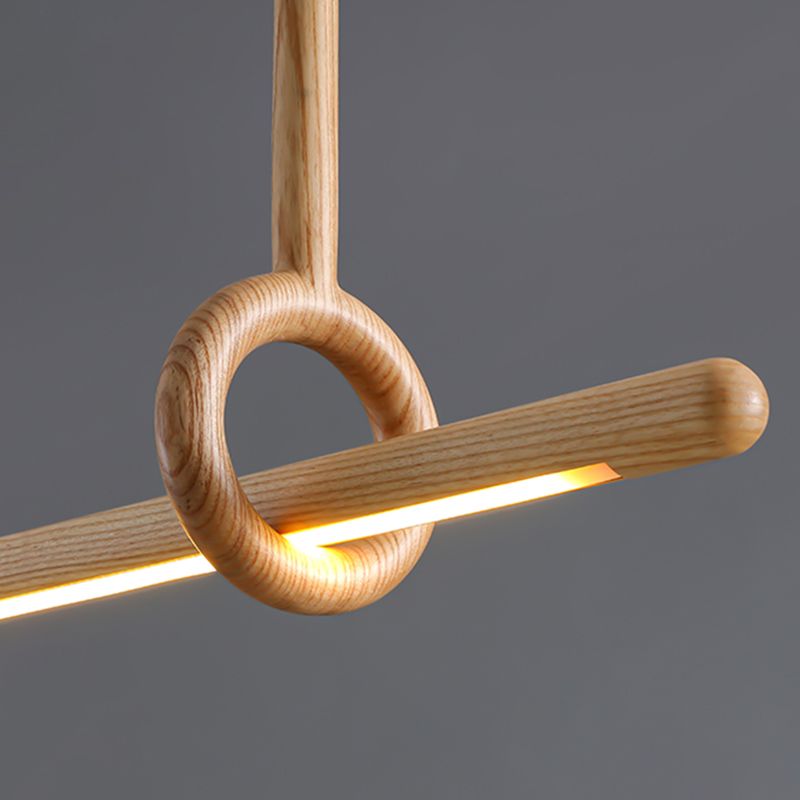 Modern Minimalist Style Linear Chandelier Light Fixtures Wood Pendant Light Fixtures