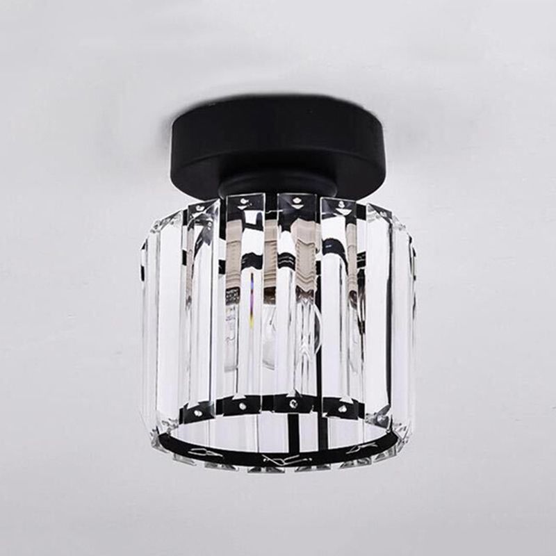 Crystal Geometric Flush Mount Lights Contemporary Style 1 Light Flush Mount Fixture