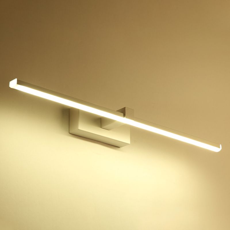 Linear Shade Metal Wall Sconce Lighting Modern 1- Light Mirror Wall Mount Light Fixture