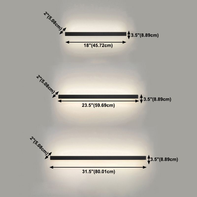 Lampada a monte a parete a parete moderna in stile moderno rettangolo lungo la linea di forma di forma murale per interno