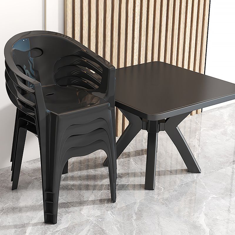 Contemporary Style Dining Set Plastic Square 1/5/10 Pcs Dining Table Set