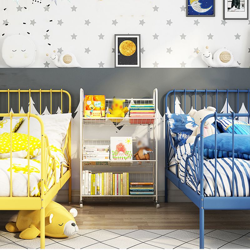 Modern Style Etagere Bookshelf Vertical Open Back Metal Bookcase for Home