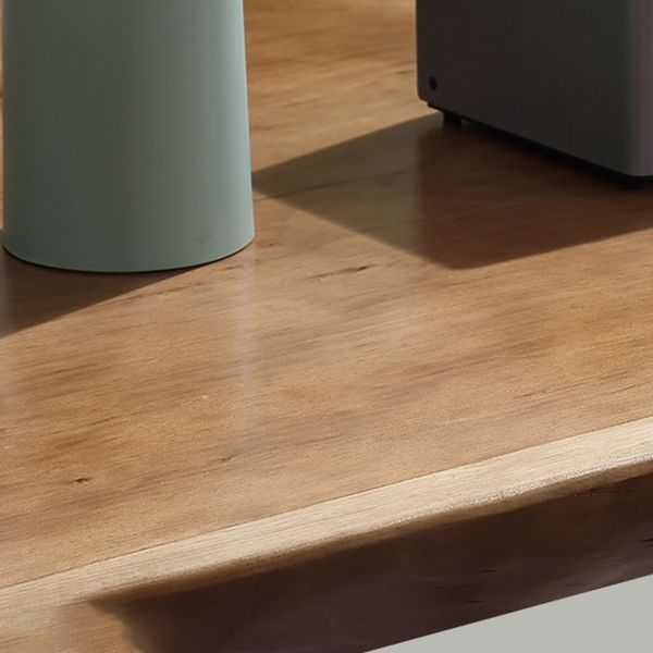Forme rectangle 4 jambes table à manger industrielle Couleur en bois Tableau fixe de bois massif