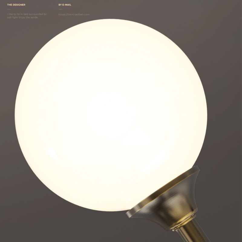 Nordic Style Brass Chandelier Globe Pendant Lamps with White Glass for Living Room