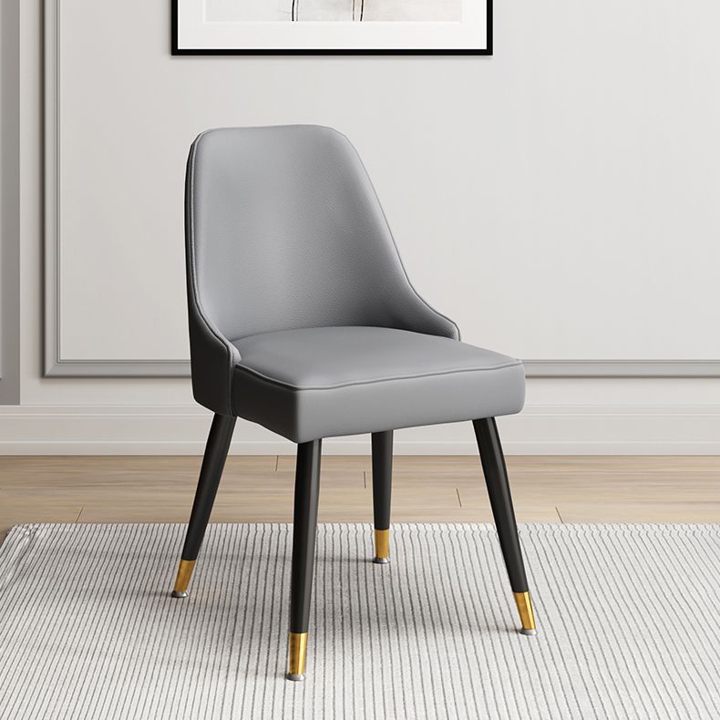 Scandinavian Upholstered Armless Dining Chairs Solid Back Chair