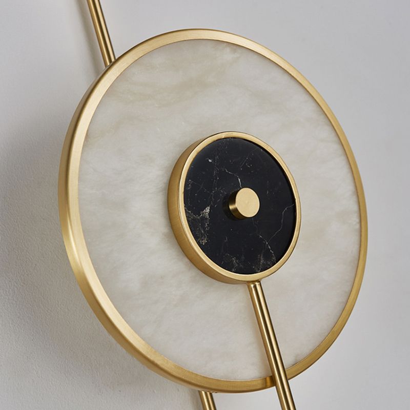 Modern Wall Lamp Household Disk Marble Shade Wall Mount Lighting for Sitting Room