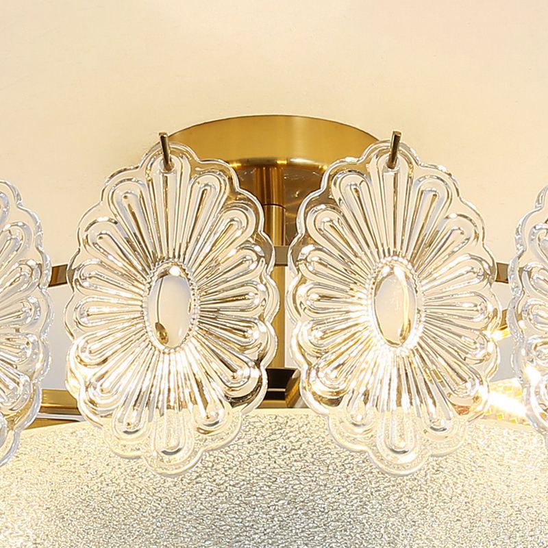 Round Flush Mount Lighting Modern Glass Flush Mount for Living Room