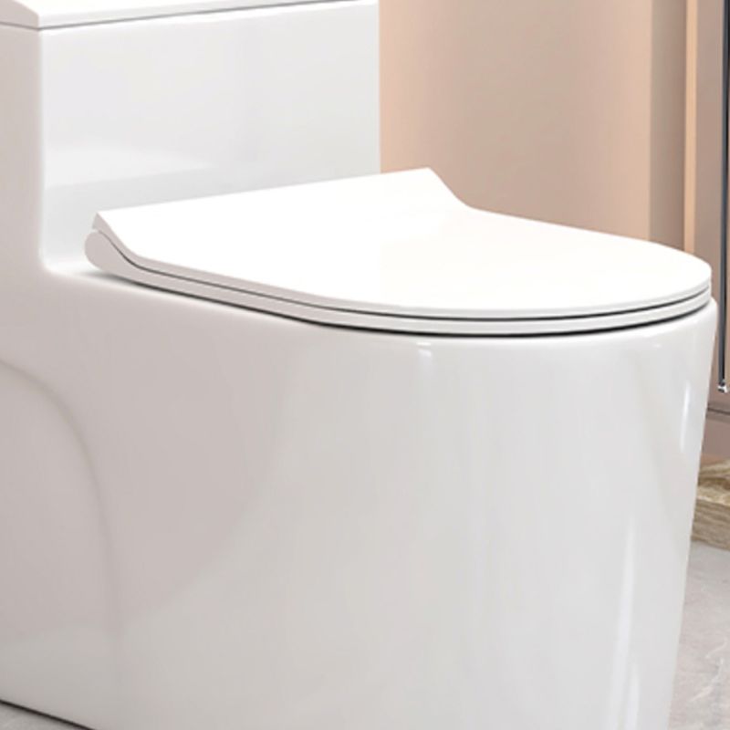 Modern Floor Mounted Toilet White Slow Close Seat Included Toilet Bowl for Washroom