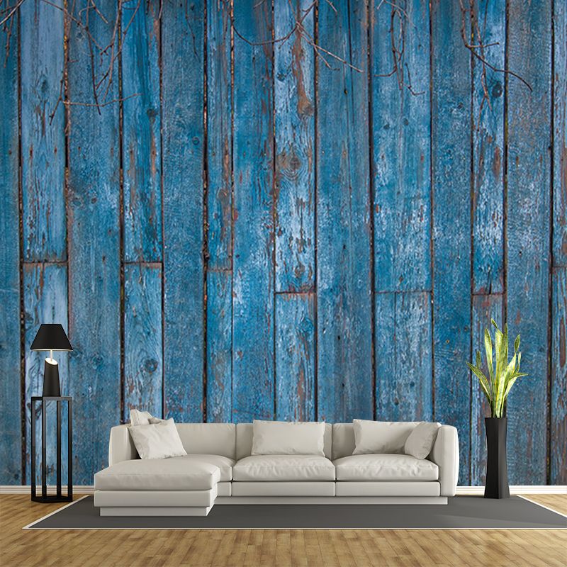 Wood Grain Customized Mural Wallpaper Mildew Resistant Wall Decor for Living Room