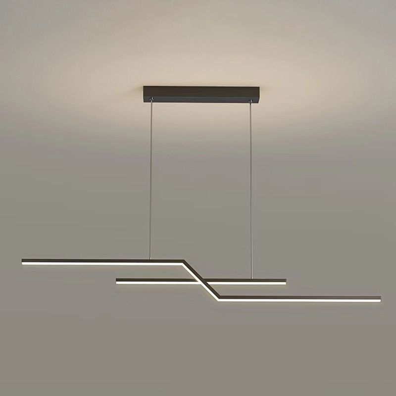 Dining Room Island Chandelier Light Metal LED Minimalist Hanging Chandelier