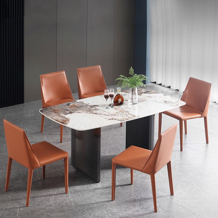 Modern Style 1/2/5/6 Pieces Dining Set Sintered Stone Dining Table with Chairs