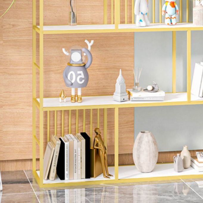 Glam Engineered Wood Bookshelf Open Back Standard Bookcase with Shelves