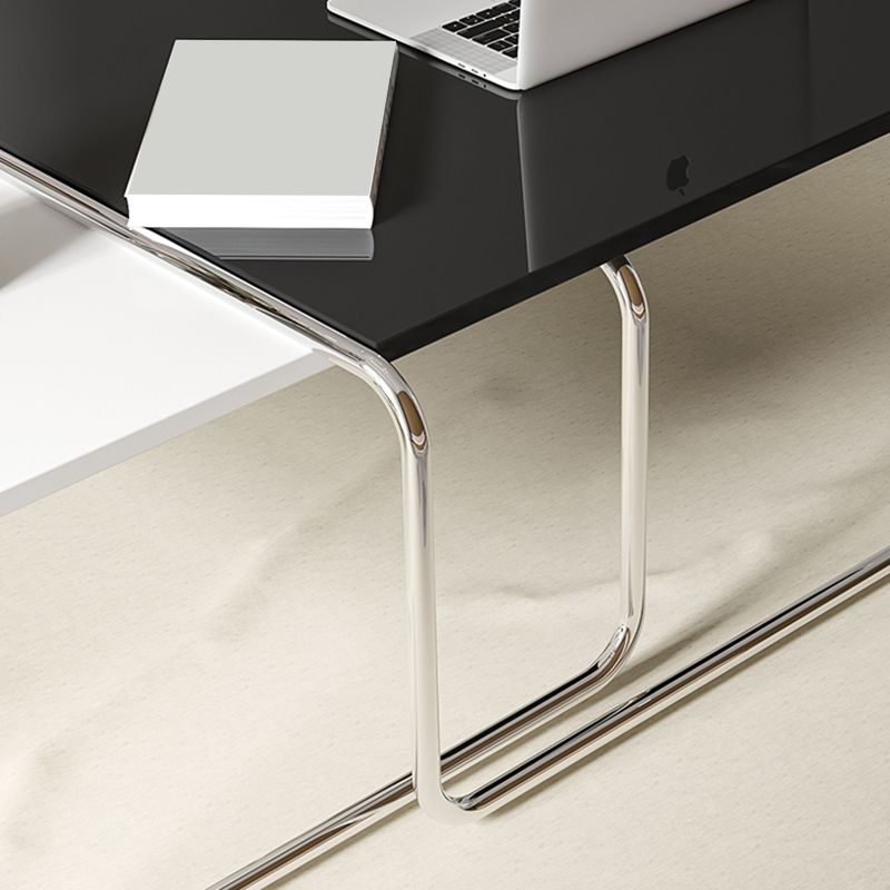 Square Steel Sled Coffee Table Modern 2 Nesting Cocktail Table