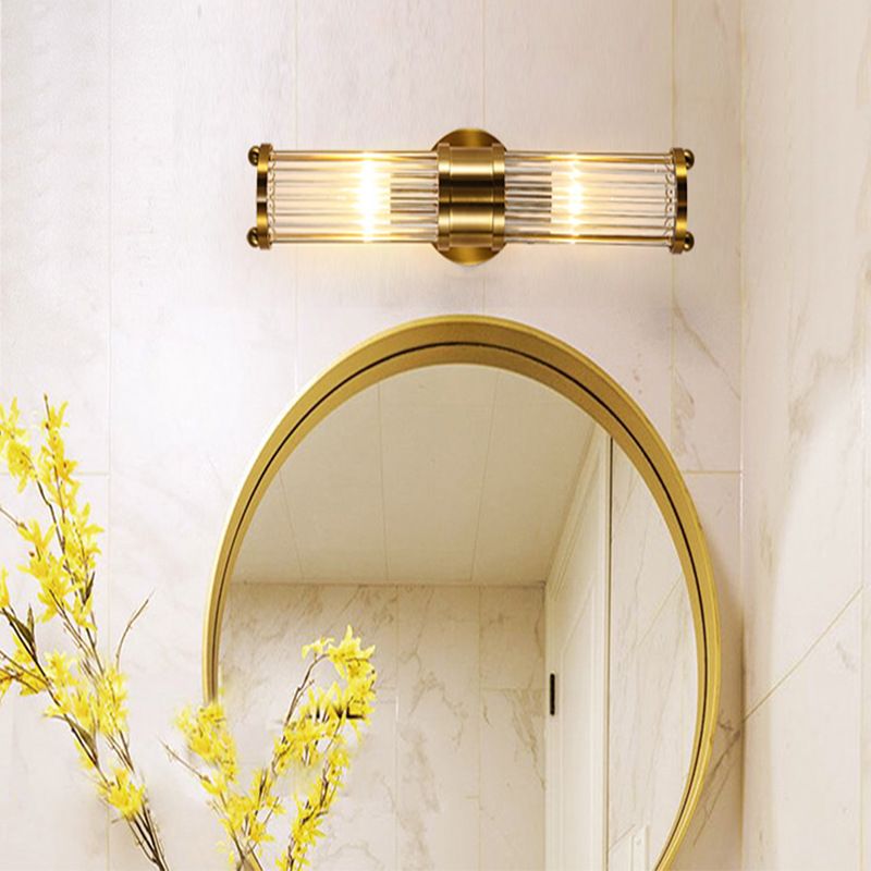 Éclairage d'intérieur Lampe de montage mural 2 têtes Crystal LED Vanity Lights in Gold Finish