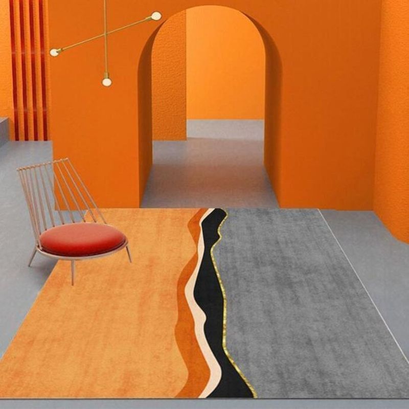 Prachtig polyester tapijt Moderne oranje Tape woonkamer vloerkleed met niet-slipachter