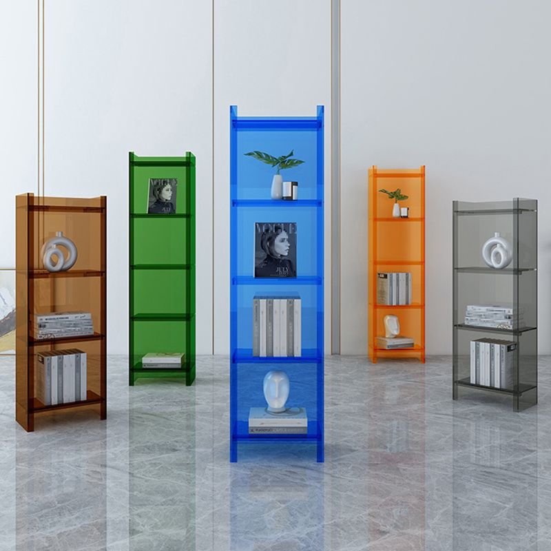 Acrylic Closed Back Standard Bookshelf Glam Vertical Bookshelf