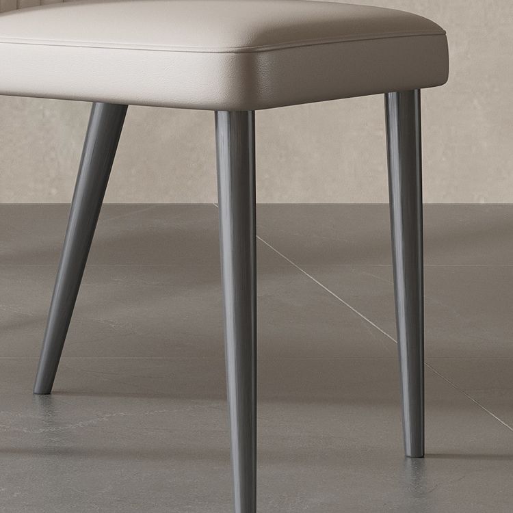 Contemporary Side Chair Metal Solid Back Dining Room Chair for Indoor