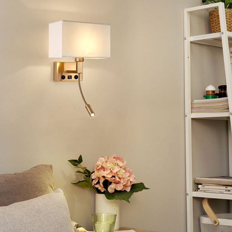 Lámpara de lectura LED de 20.5 pulgadas de altura Lámpara de lectura ajustable Lámpara de pared nórdica en latón