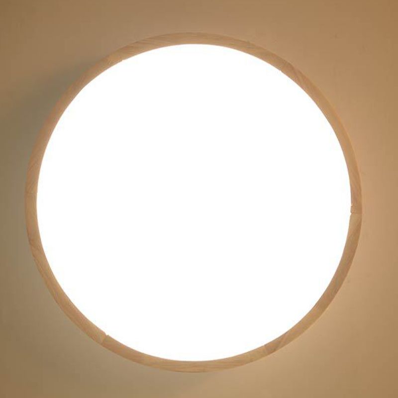 Houten Cirkel Flush-Mount Light Armatuur Moderne LED Flush Mount Plafond Licht