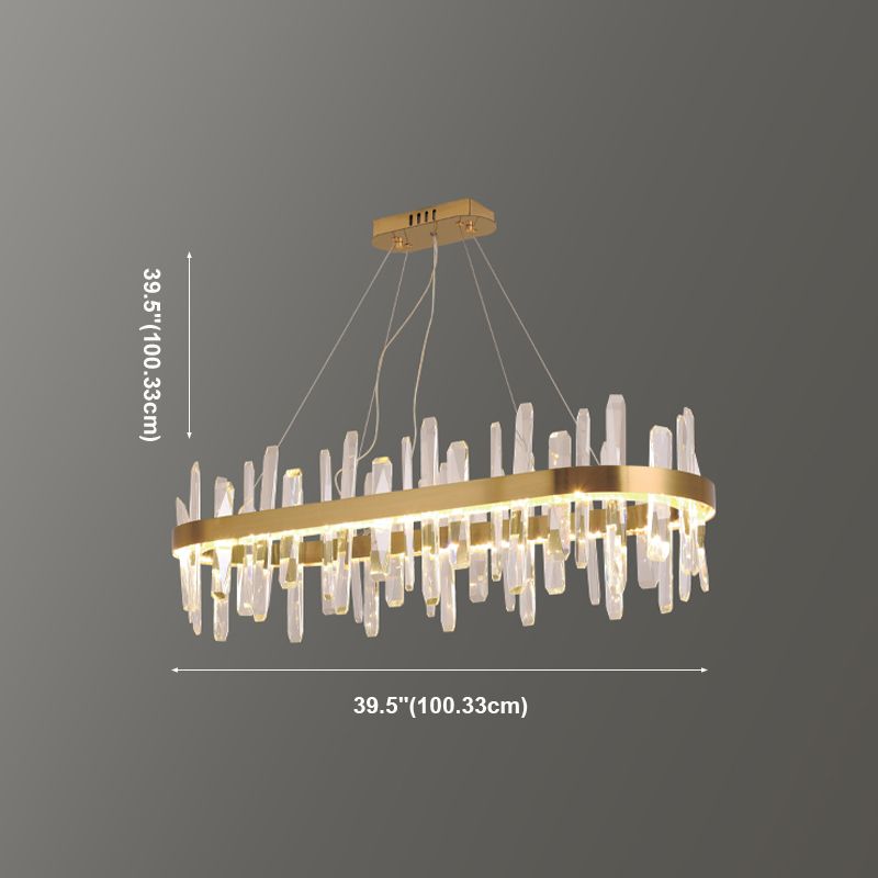 Moderner Anhänger Lichtkreis Kristall Ein leicht helles Inselbeleuchtung Idee für Esszimmer