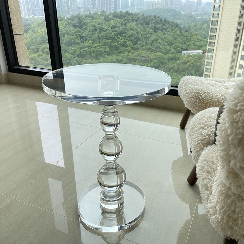 Plastic Round Side End Table Pedestal End Table for Living Room