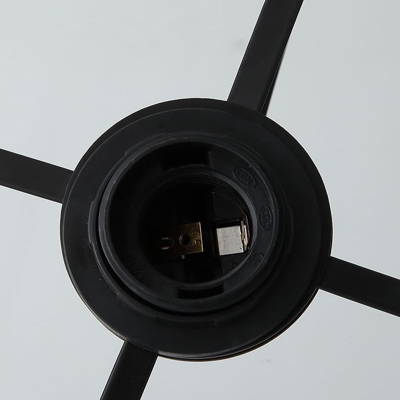 White Ruffled Suspension Lamp Minimalism 1 Bulb Fabric Pendant Light Fixture for Bedroom