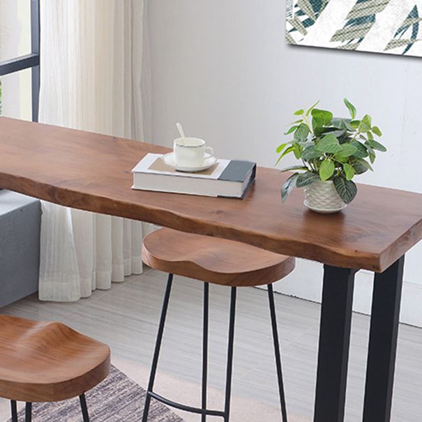 Industrial Solid Wood Counter Set 1/2/3 Pieces Living Room Bar Stool and Table Set