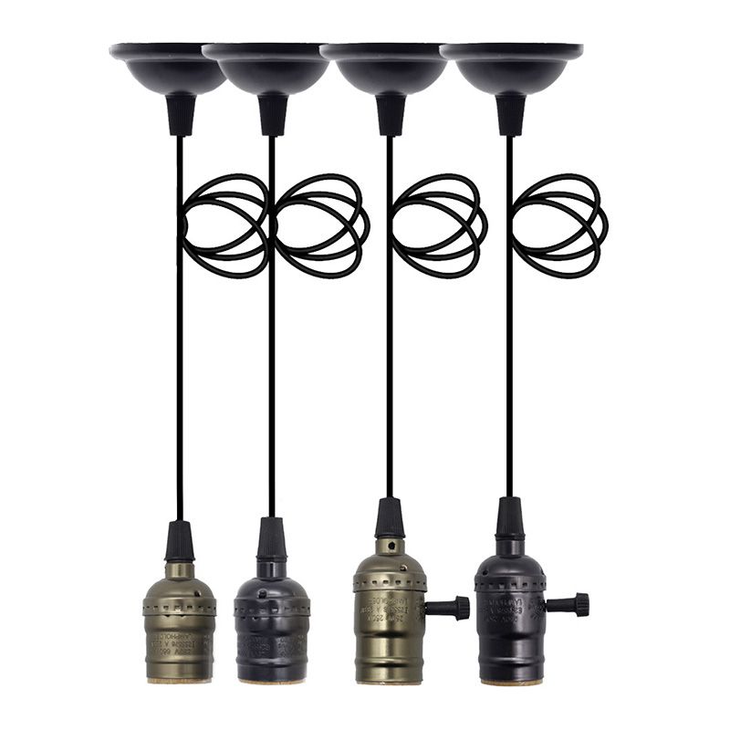 Vintage Single Bulb Hanging Light Metal Lamp Holder Industrial Style Lighting Fixture for Restaurant