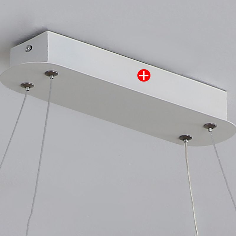 Contemporary Style Linear Shape Island Light Metal 1 Light Hanging Pendant Light in White