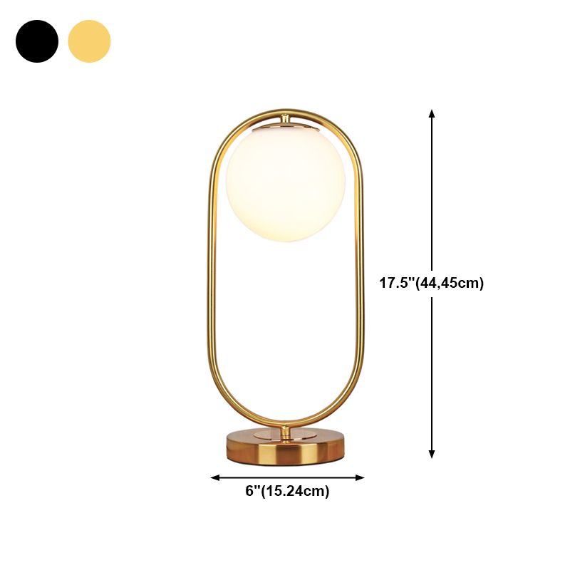 Glass Ball Shade Desk Lamp Household Desk Lighting Fixture for Sitting Room